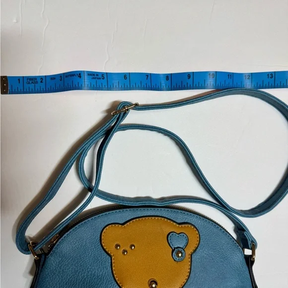 Blue and Gold Women's Bag with Bear Design - Picture 2 of 6
